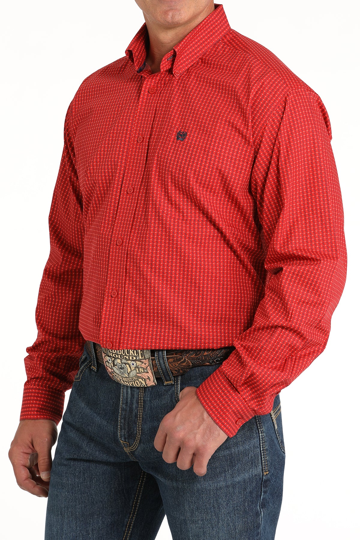 CINCH Men's Red Button-Down Western Shirt