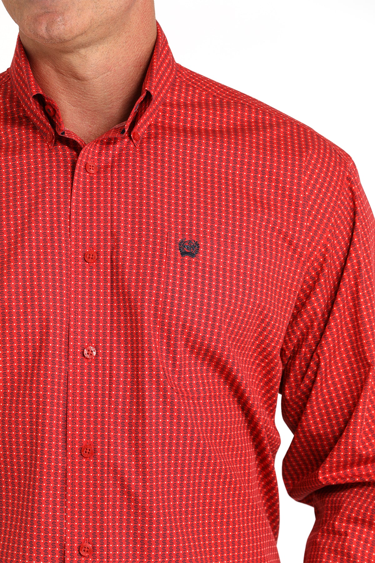 CINCH Men's Red Button-Down Western Shirt