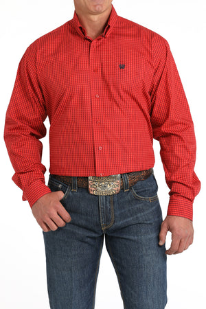 CINCH Men's Red Button-Down Western Shirt