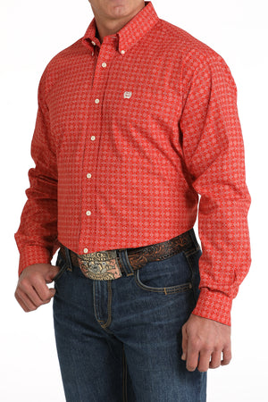 CINCH Men's Red Button-Down Western Shirt