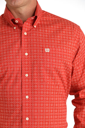 CINCH Men's Red Button-Down Western Shirt