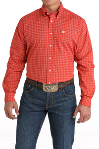 CINCH Men's Red Button-Down Western Shirt