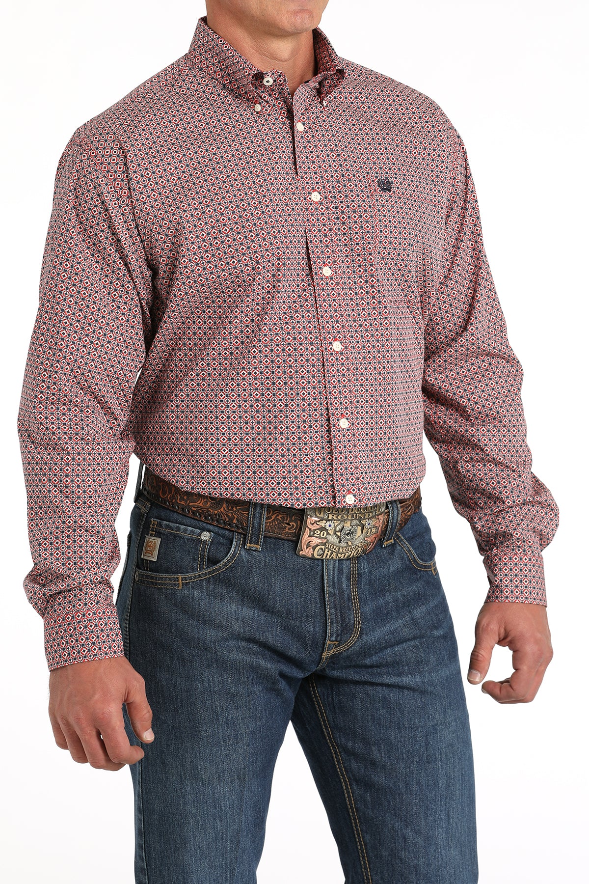 CINCH Men's Red Button-Down Western Shirt