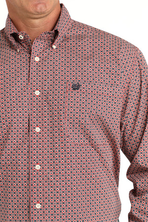 CINCH Men's Red Button-Down Western Shirt