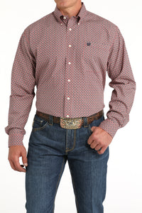 CINCH Men's Red Button-Down Western Shirt