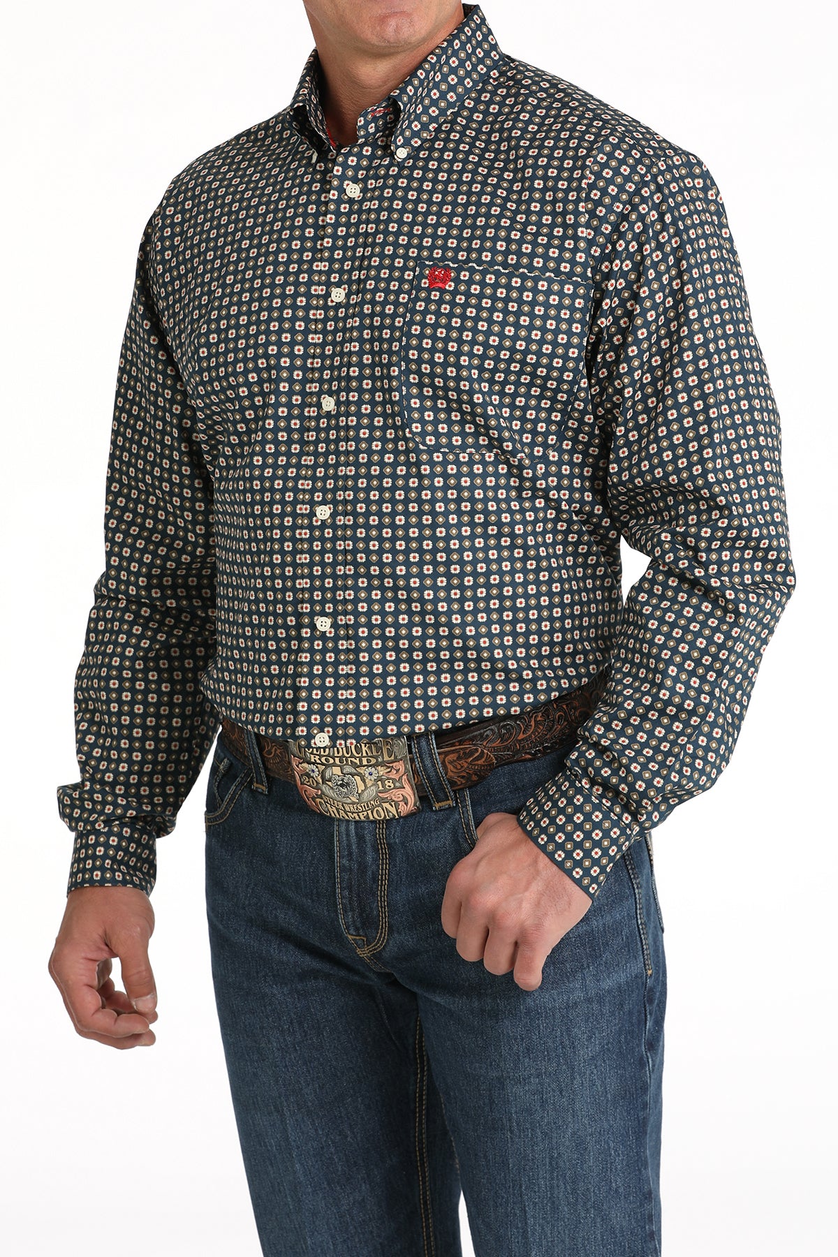 CINCH Men's Navy Button-Down Western Shirt