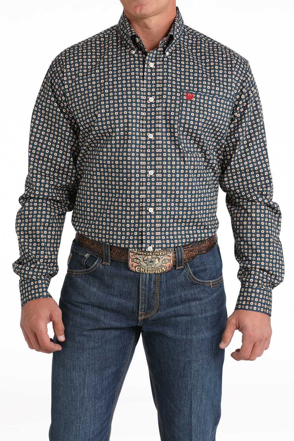 CINCH Men's Navy Button-Down Western Shirt