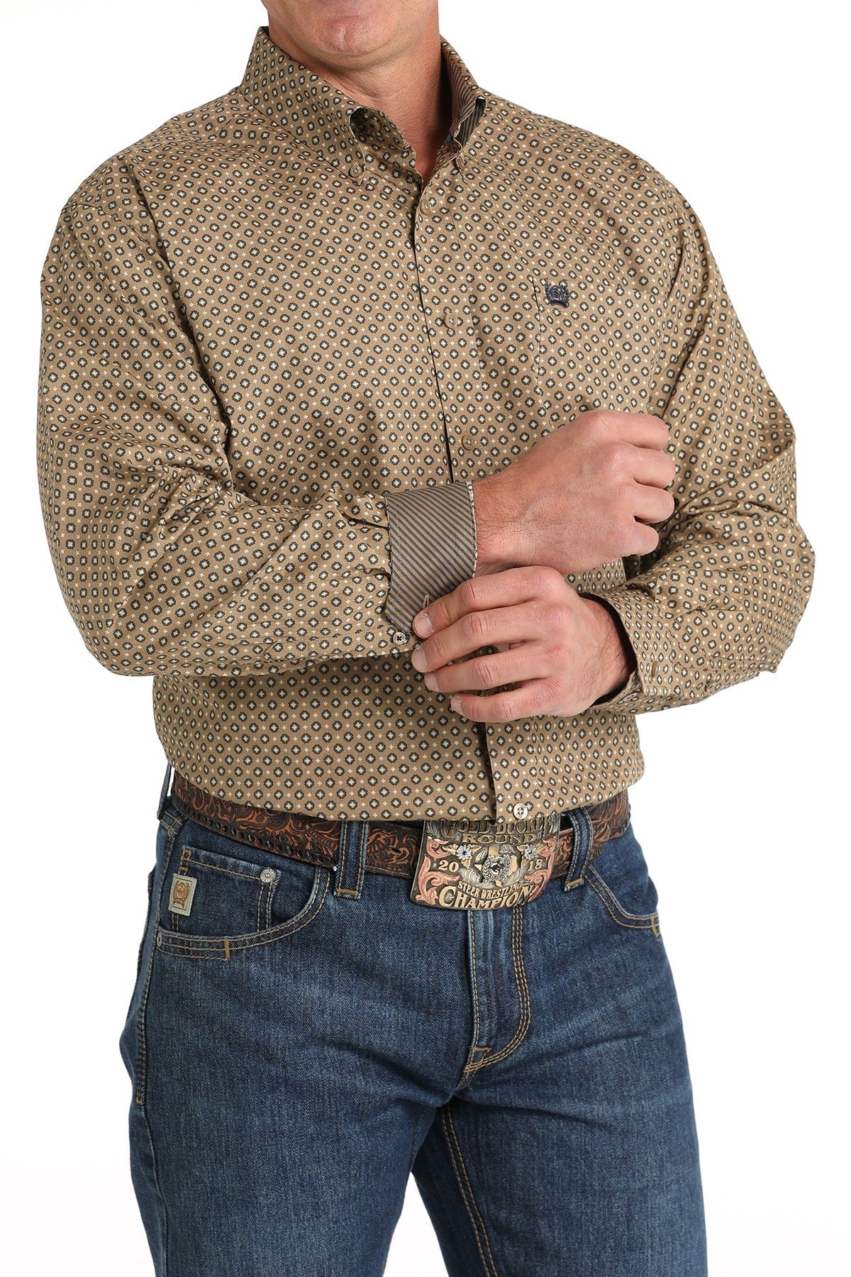 CINCH Men's Brown Button-Down Western Shirt