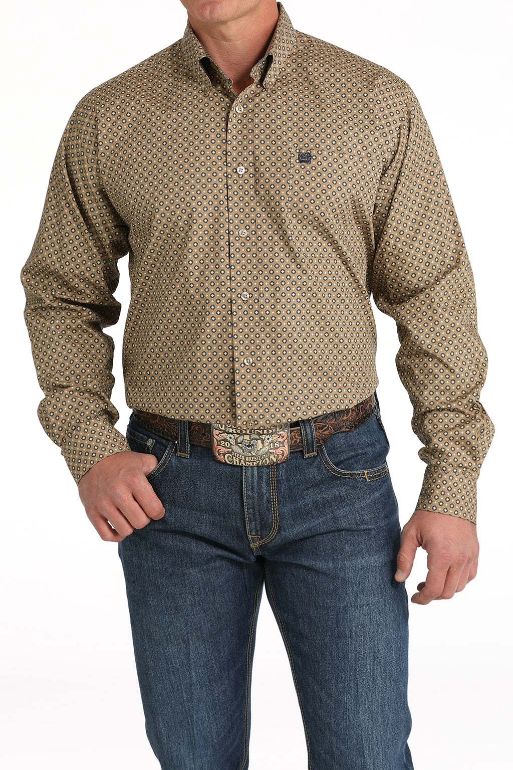 CINCH Men's Brown Button-Down Western Shirt