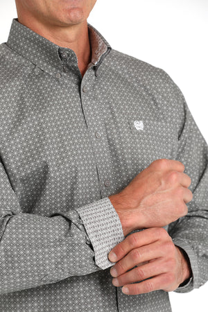 CINCH Men's Grey Button-Down Western Shirt