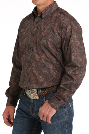 CINCH Men's Brown Button-Down Western Shirt