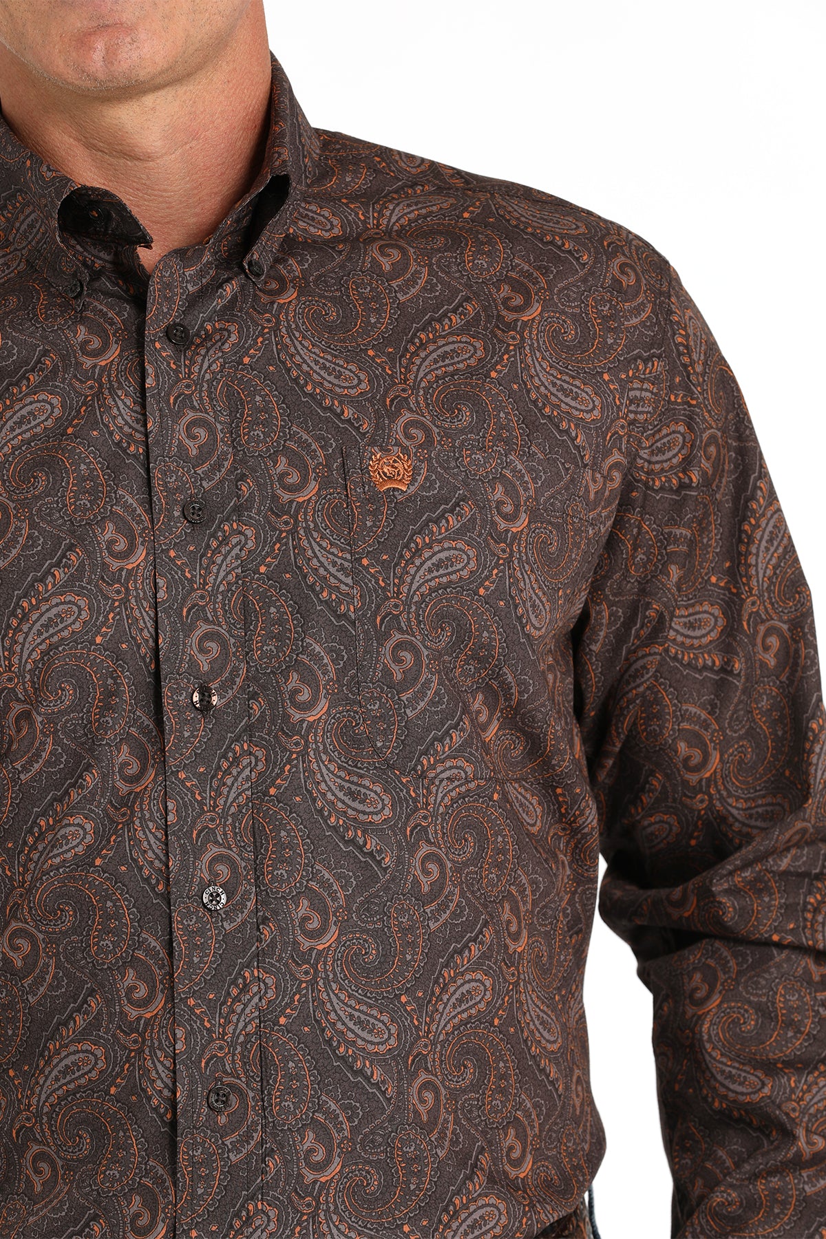 CINCH Men's Brown Button-Down Western Shirt