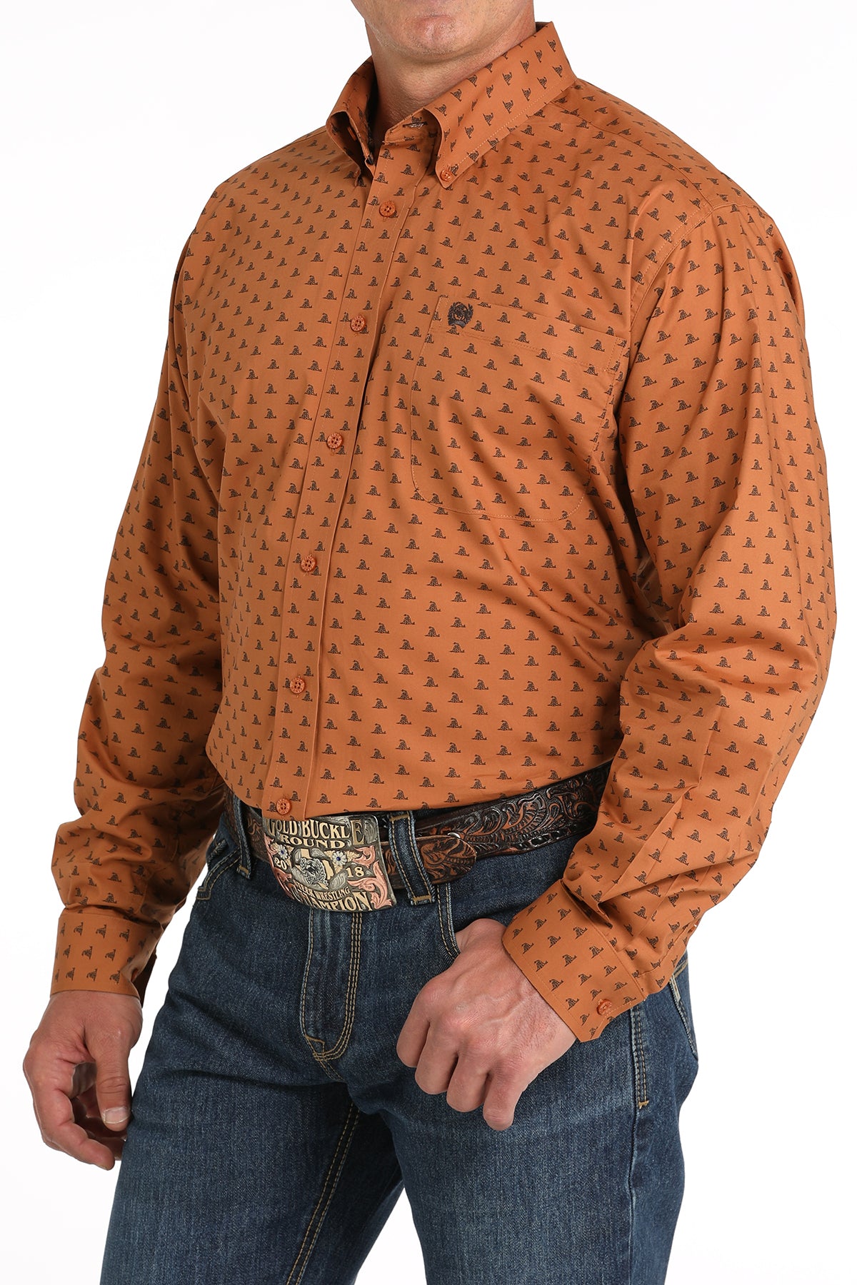 CINCH Men's Gold Button-Down Western Shirt