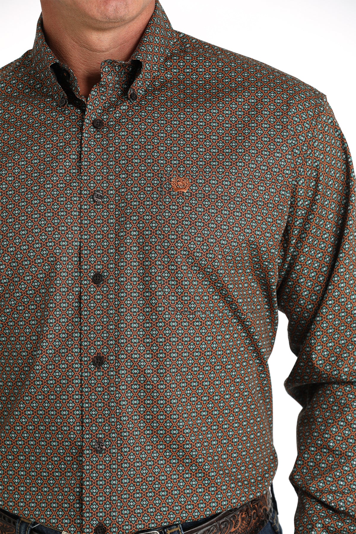 CINCH Men's Brown Button-Down Western Shirt