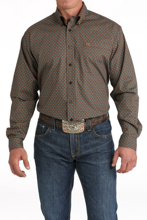 CINCH Men's Brown Button-Down Western Shirt