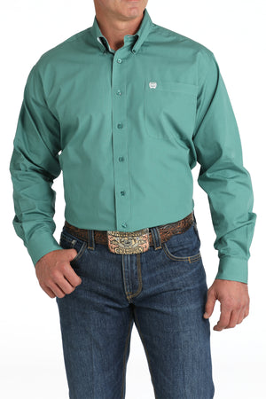 CINCH Men's Solid Green Button-Down Western Shirt