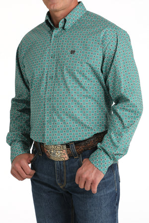 CINCH Men's Green Button-Down Western Shirt