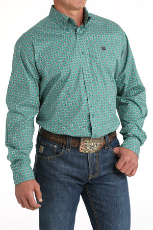 CINCH Men's Green Button-Down Western Shirt