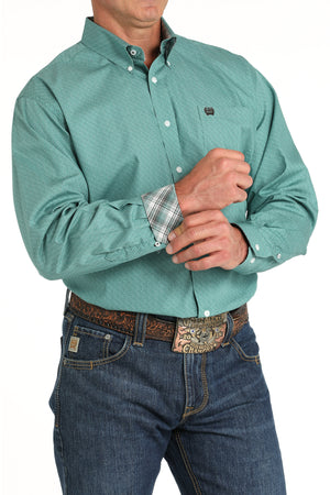 CINCH Men's Green Button-Down Western Shirt