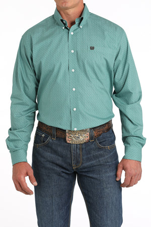 CINCH Men's Green Button-Down Western Shirt