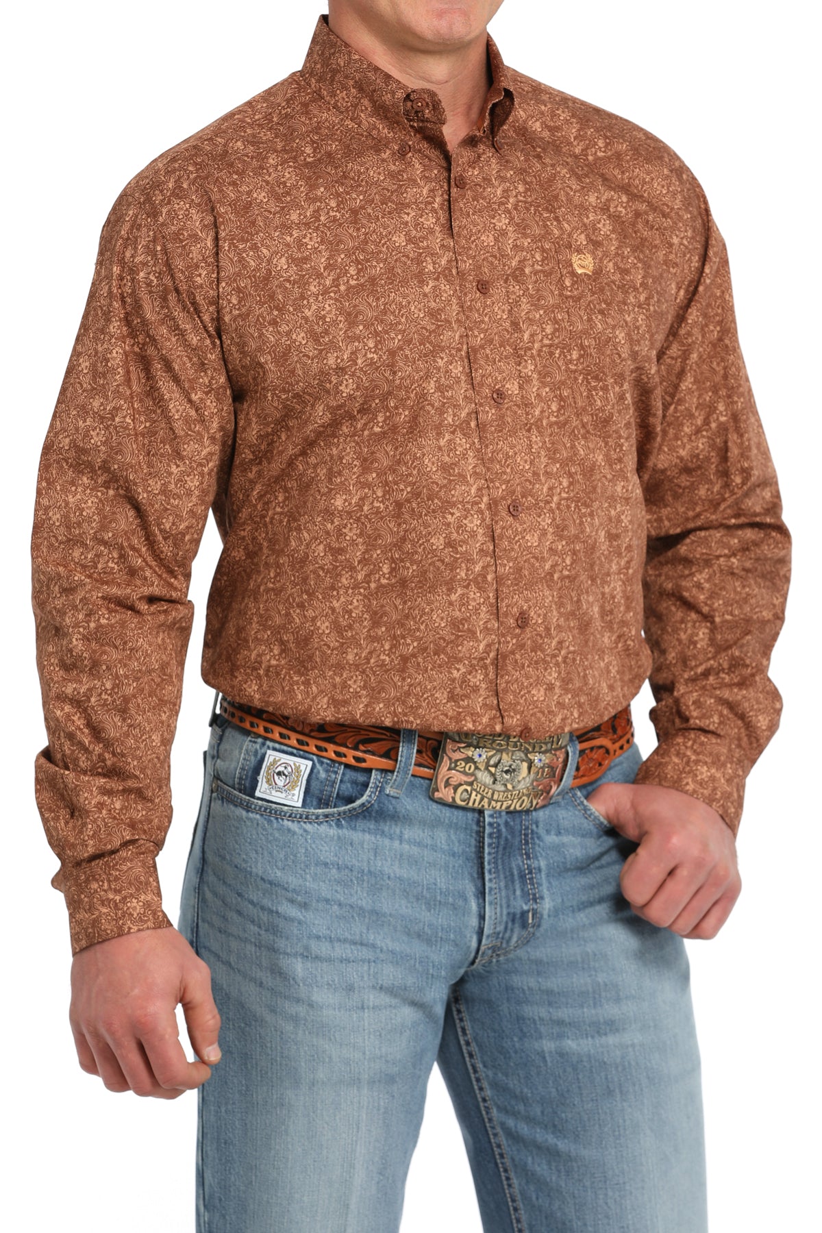 CINCH Men's Brown Button-Down Western Shirt