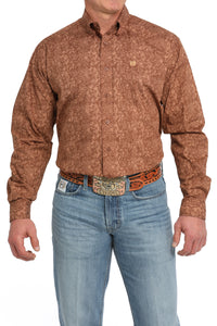 CINCH Men's Brown Button-Down Western Shirt