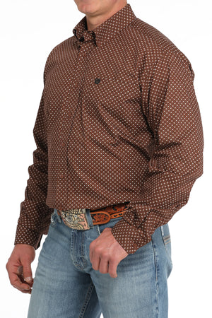 CINCH Men's Brown Button-Down Western Shirt