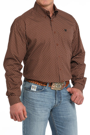 CINCH Men's Brown Button-Down Western Shirt