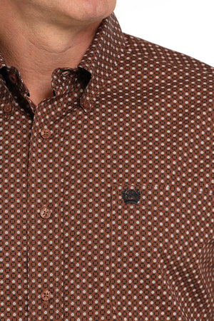 CINCH Men's Brown Button-Down Western Shirt