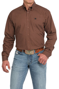 CINCH Men's Brown Button-Down Western Shirt