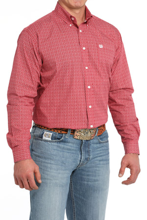 CINCH Men's Red Button-Down Western Shirt