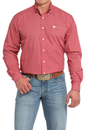 CINCH Men's Red Button-Down Western Shirt