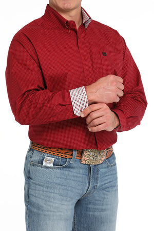 CINCH Men's Red Button-Down Western Shirt