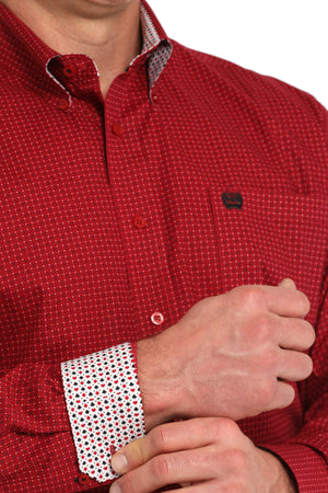 CINCH Men's Red Button-Down Western Shirt