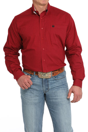 CINCH Men's Red Button-Down Western Shirt