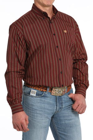 CINCH Men's Red Button-Down Western Shirt