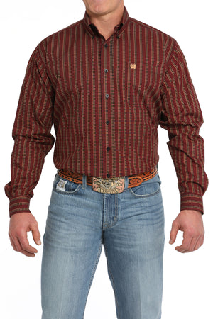 CINCH Men's Red Button-Down Western Shirt