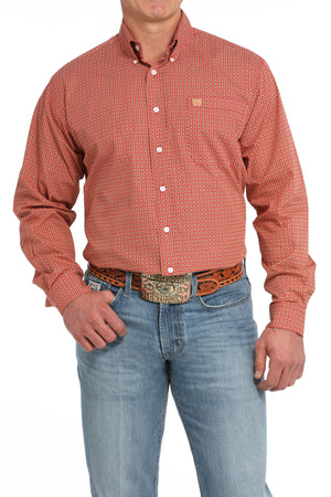 CINCH Men's Red Button-Down Western Shirt