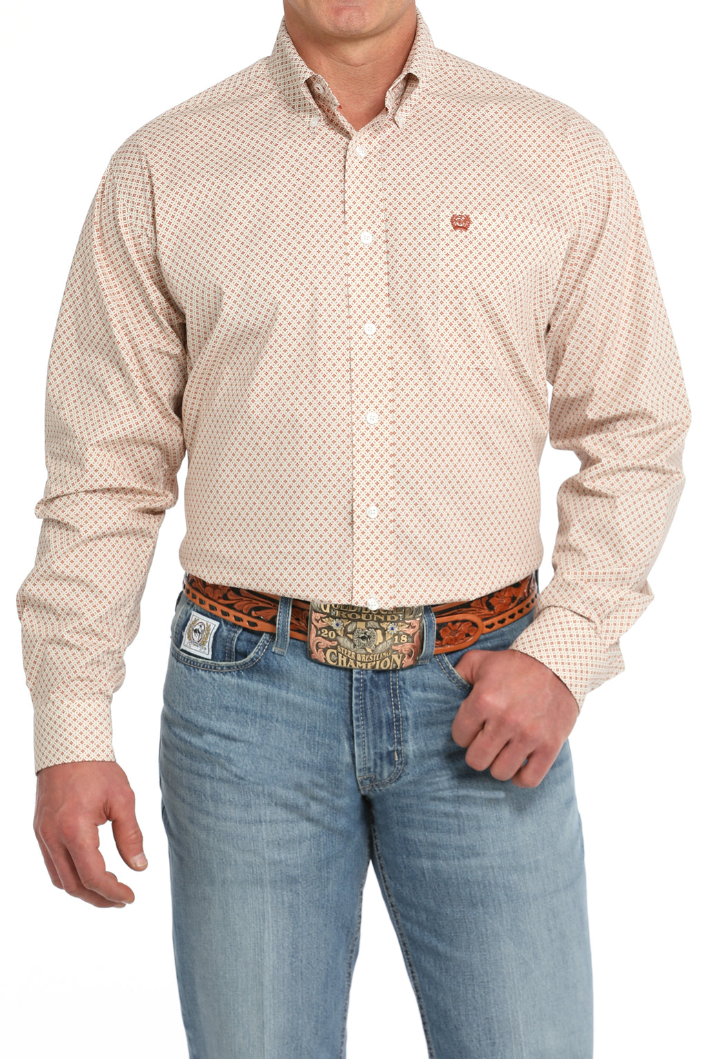 CINCH Men's Cream Button-Down Western Shirt