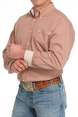 CINCH Men's Orange Button-Down Western Shirt