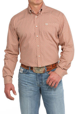 CINCH Men's Orange Button-Down Western Shirt