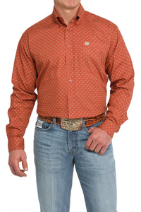 CINCH Men's Orange Button-Down Western Shirt