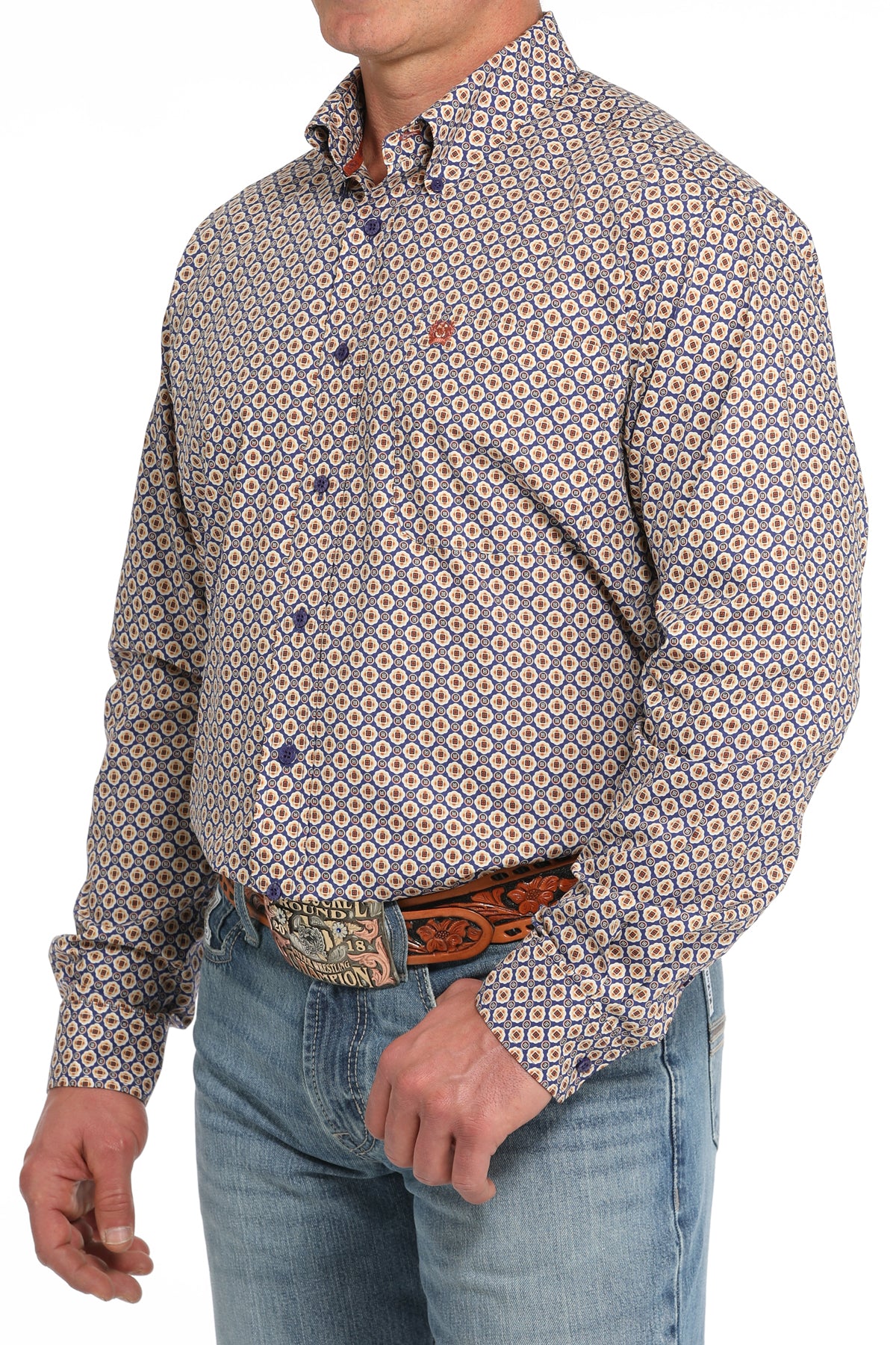 CINCH Men's Purple Button-Down Western Shirt