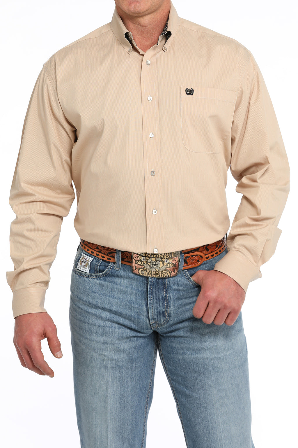 CINCH Men's Gold Stripe Button-Down Western Shirt