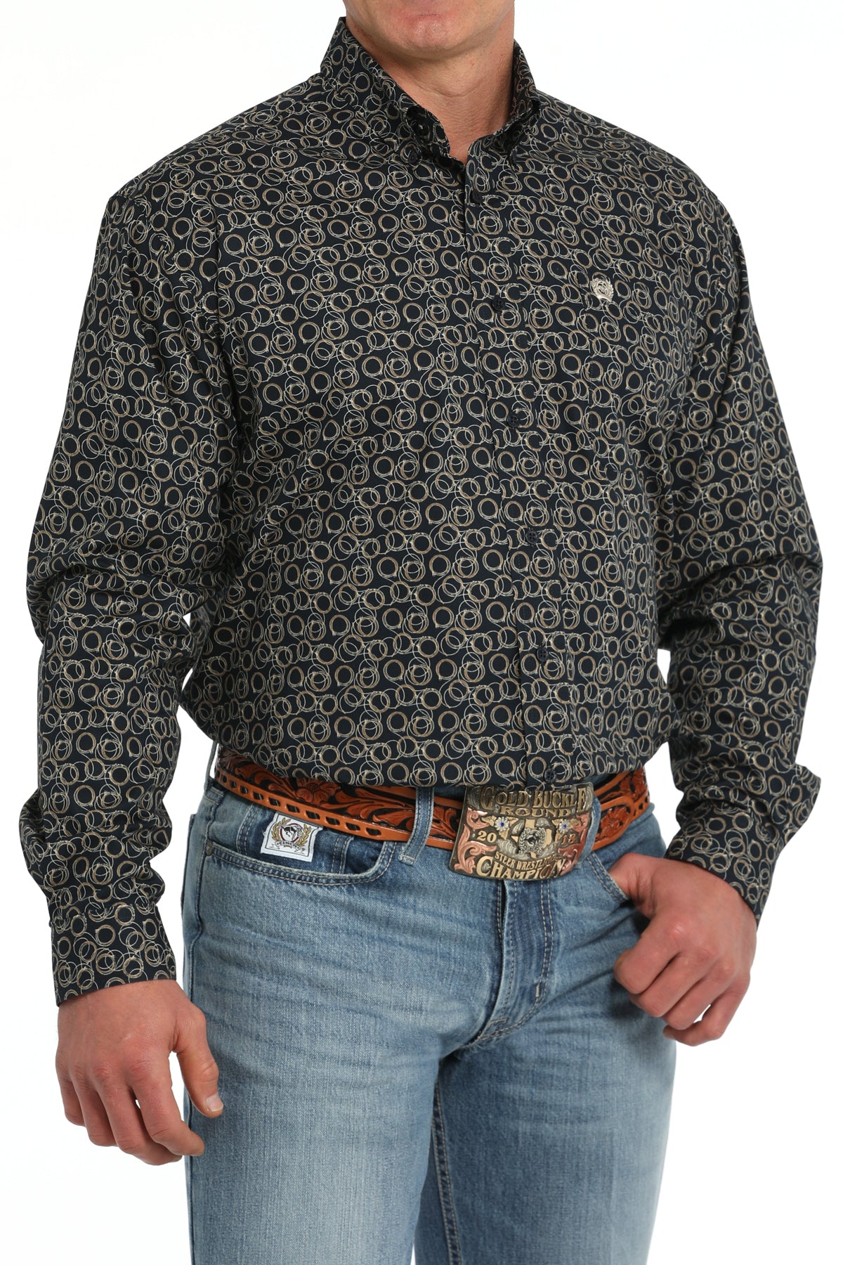 CINCH Men's Navy Button-Down Western Shirt