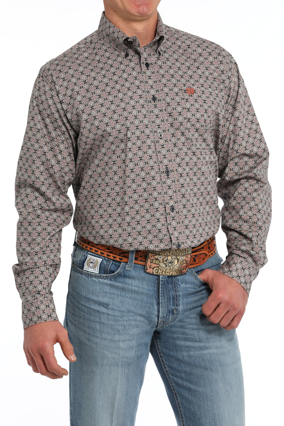 CINCH Men's Navy Button-Down Western Shirt