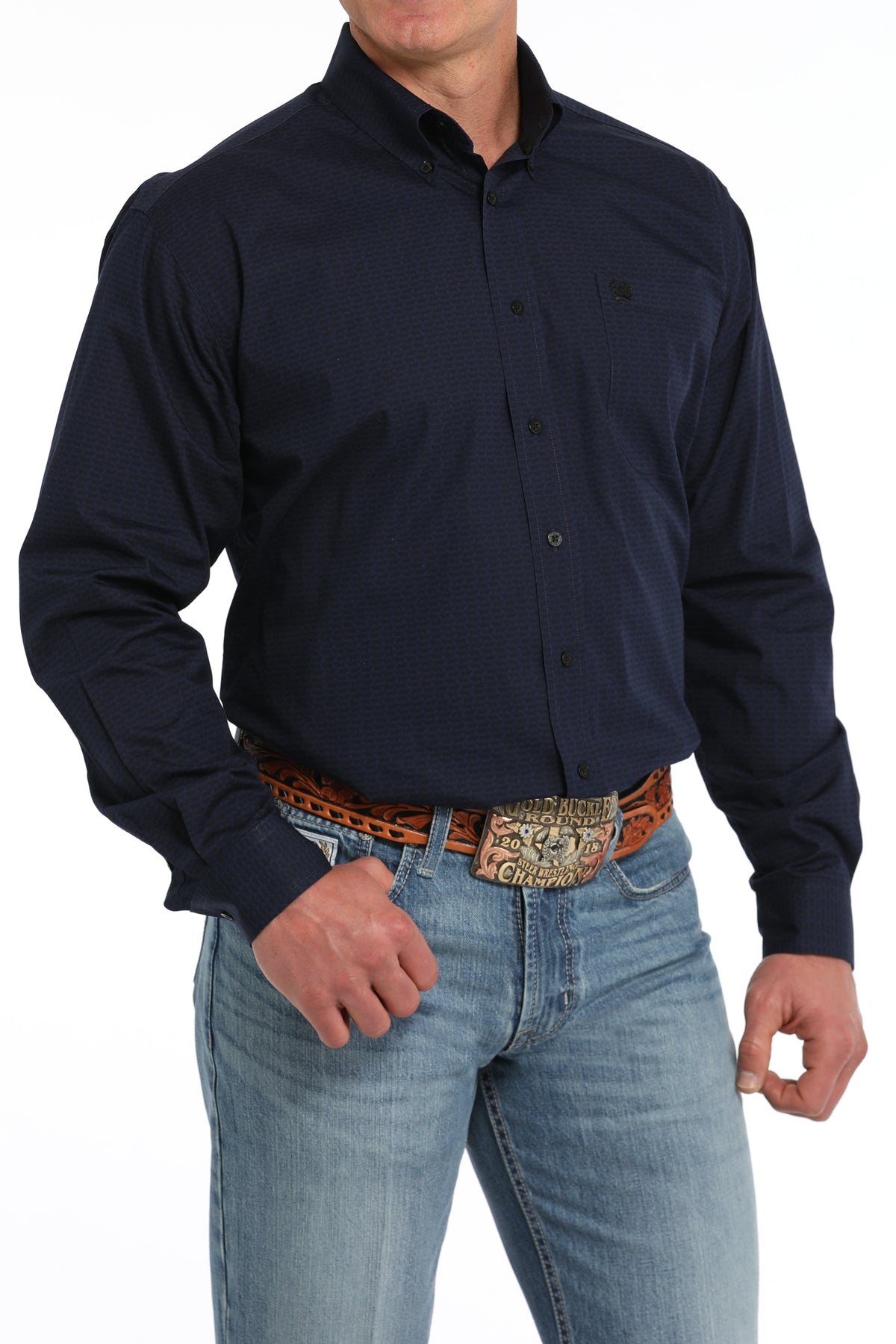 CINCH Men's Navy Button-Down Western Shirt