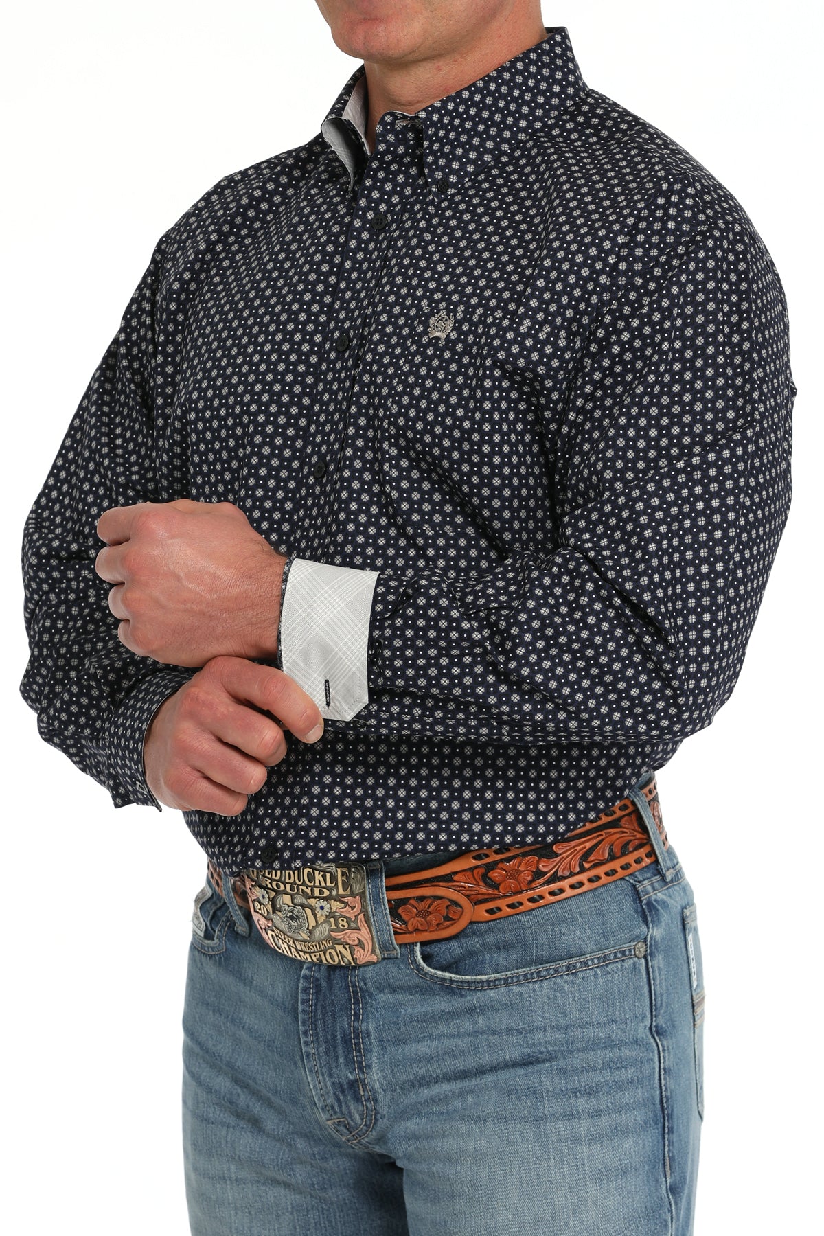 CINCH Men's Navy Button-Down Western Shirt