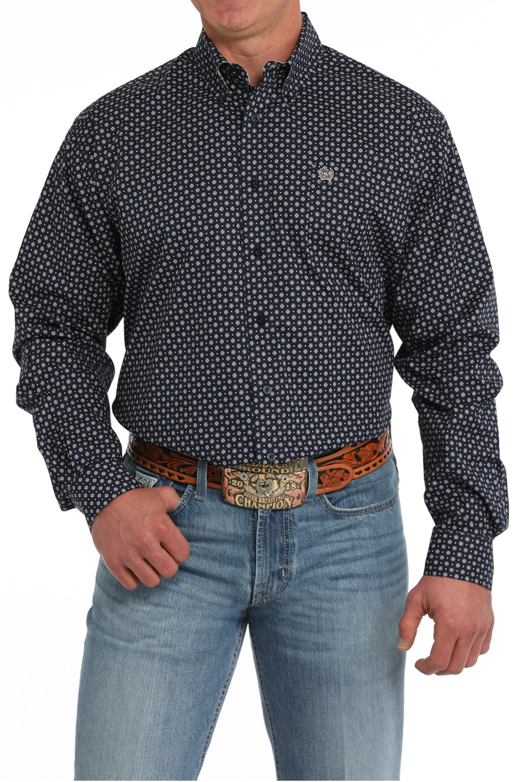 CINCH Men's Navy Button-Down Western Shirt