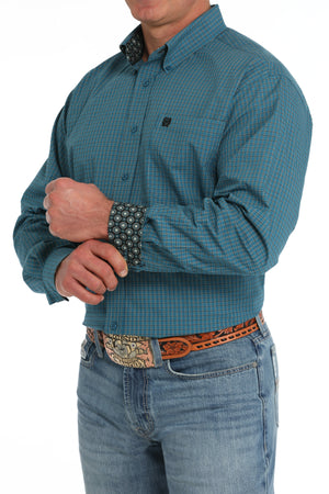 CINCH Men's Teal Button-Down Western Shirt